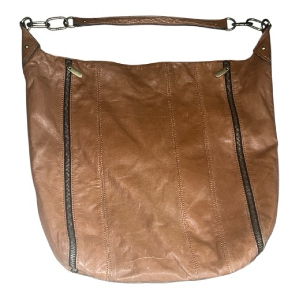 Hype Tan Leather Hobo Bag